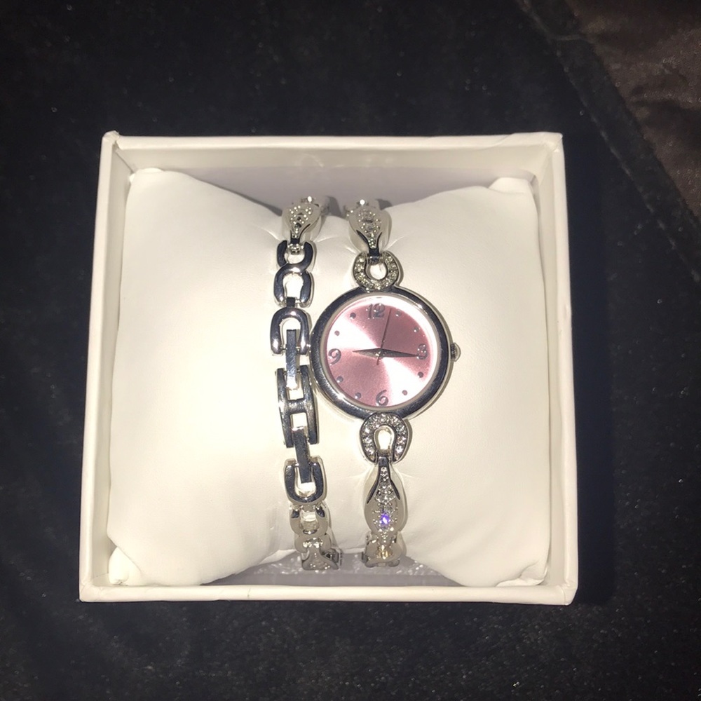 Pink face watch/ bracelet